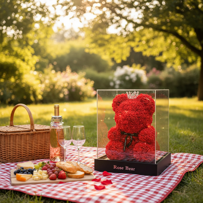 2025 New Artificial Flower Eternal Rose Teddy Bear for Mom Mother's Day Birthday Valentine's Day Anniversary Gifts & Decorations