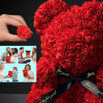 2025 New Artificial Flower Eternal Rose Teddy Bear for Mom Mother'S Day Birthday Valentine'S Day Anniversary Gifts & Decorations